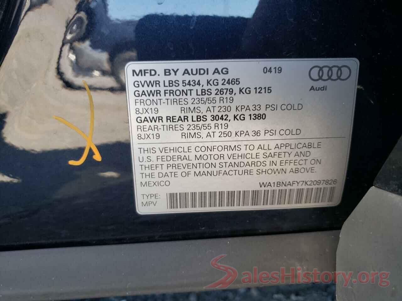 WA1BNAFY7K2097826 2019 AUDI Q5