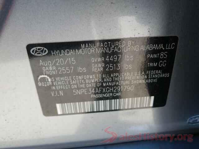 5NPE34AFXGH291790 2016 HYUNDAI SONATA