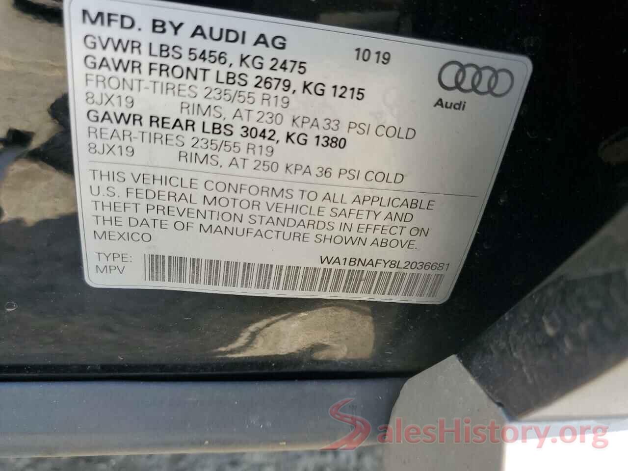 WA1BNAFY8L2036681 2020 AUDI Q5