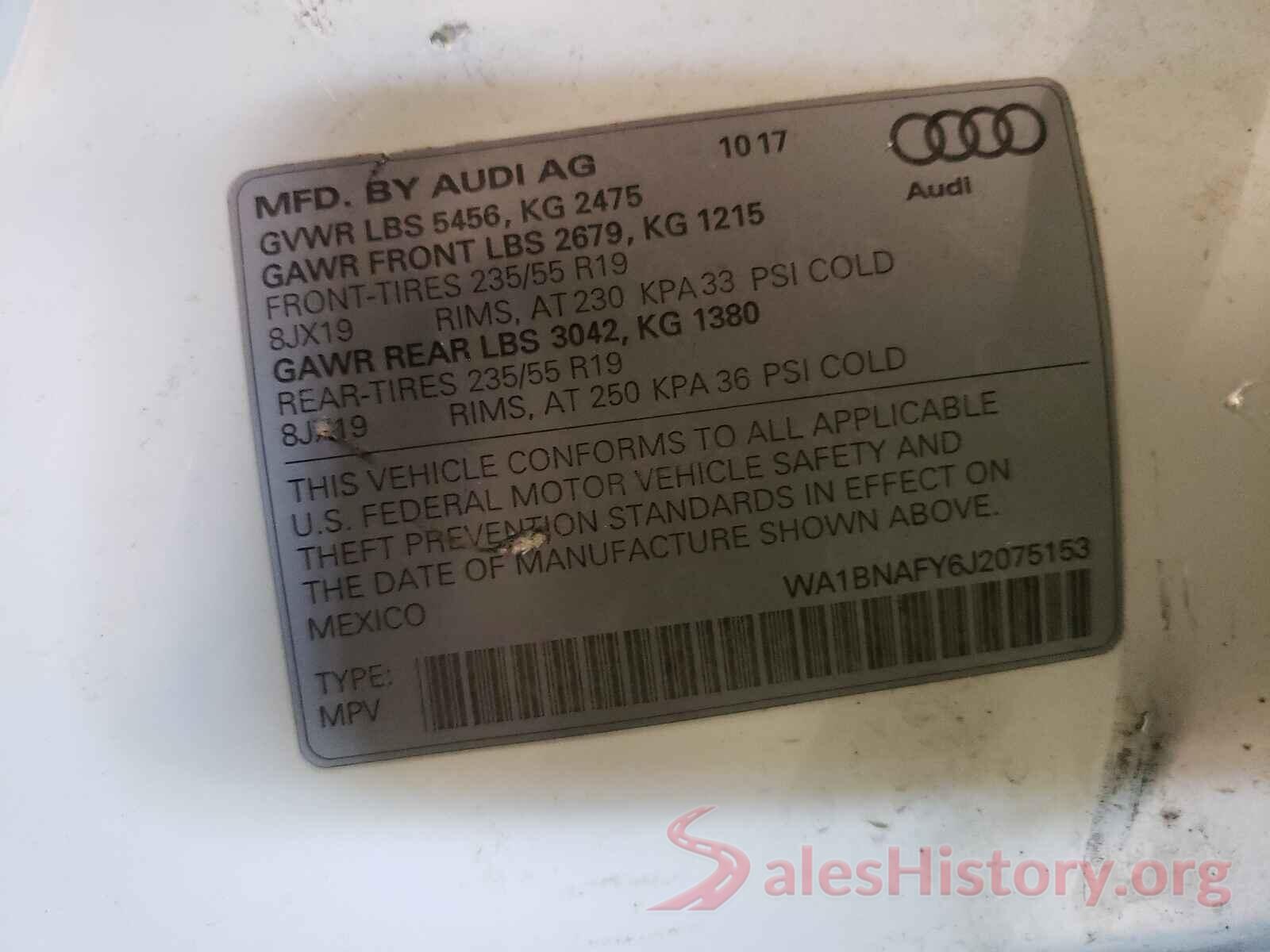 WA1BNAFY6J2075153 2018 AUDI Q5