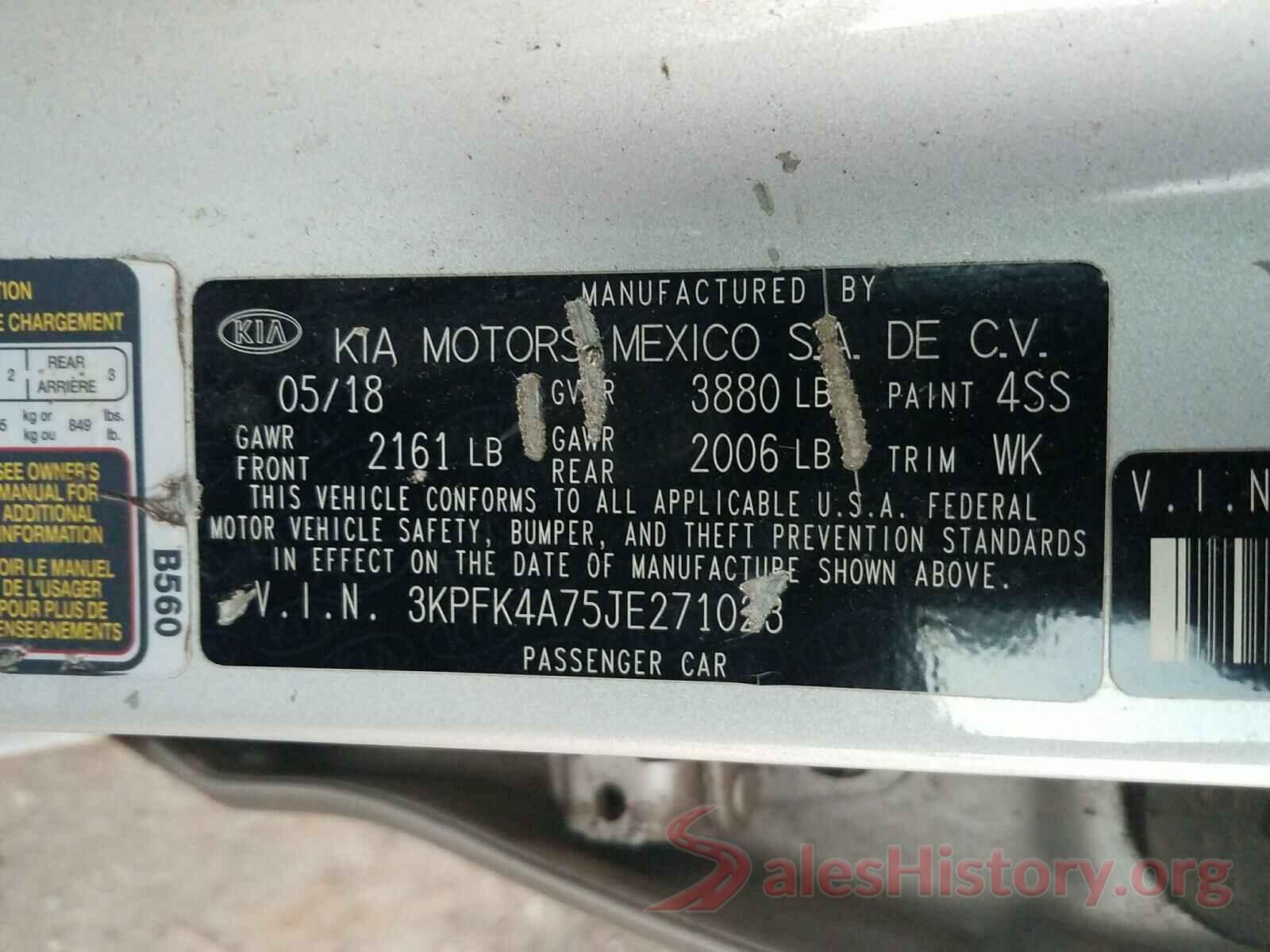 3KPFK4A75JE271023 2018 KIA FORTE