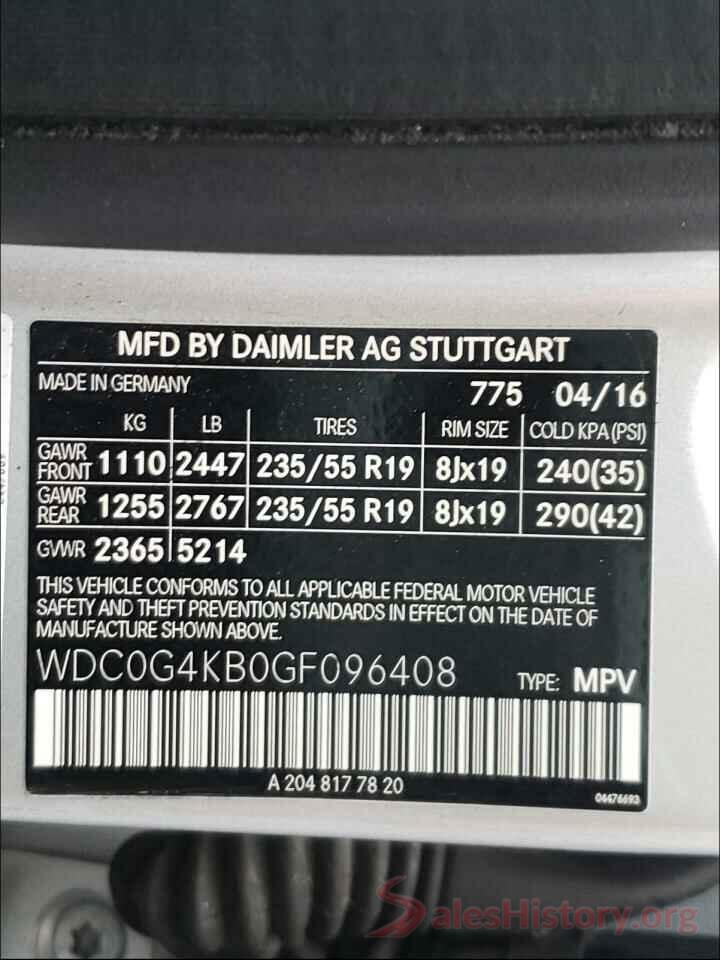 WDC0G4KB0GF096408 2016 MERCEDES-BENZ G CLASS