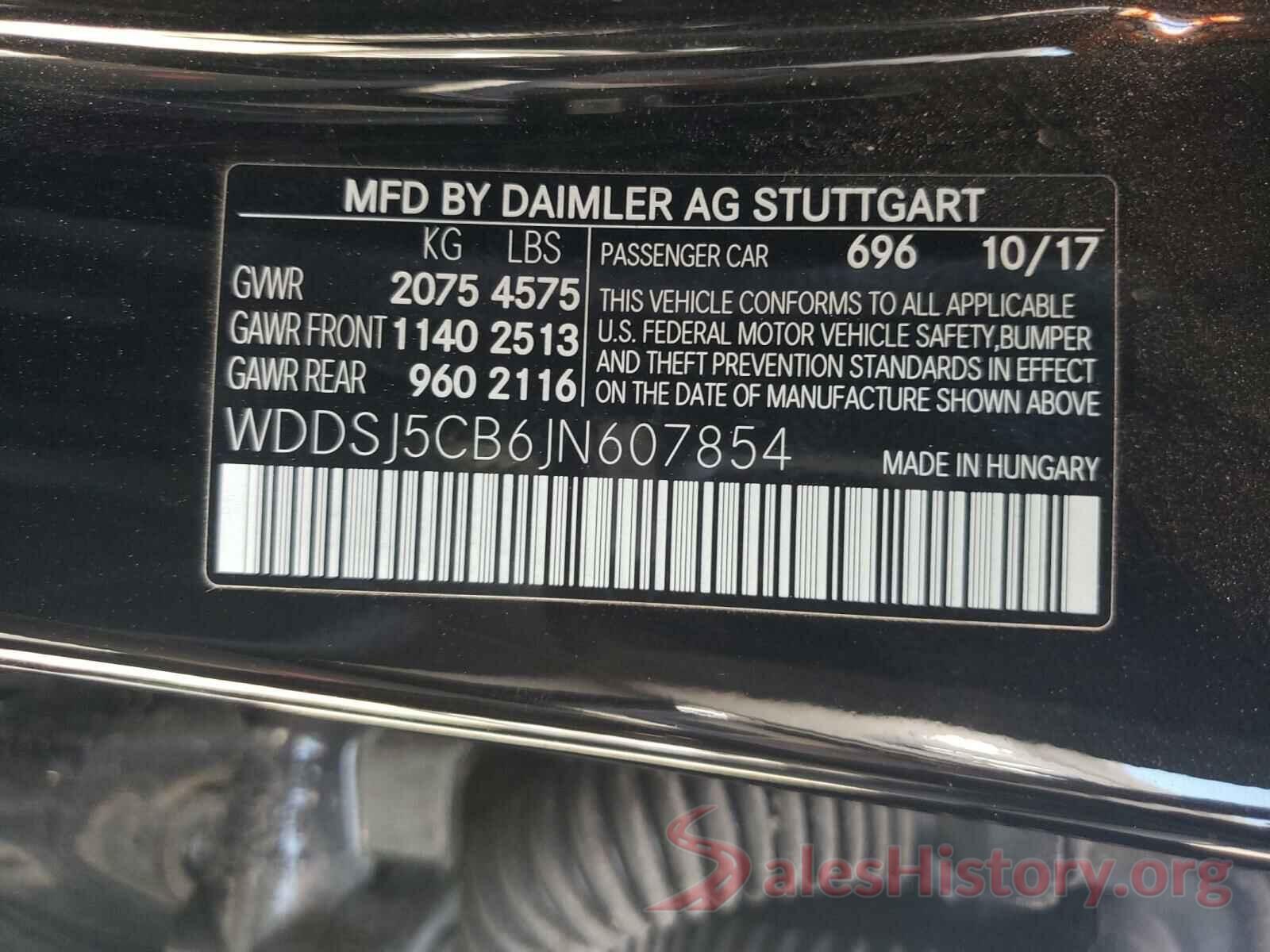 WDDSJ5CB6JN607854 2018 MERCEDES-BENZ CLA-CLASS