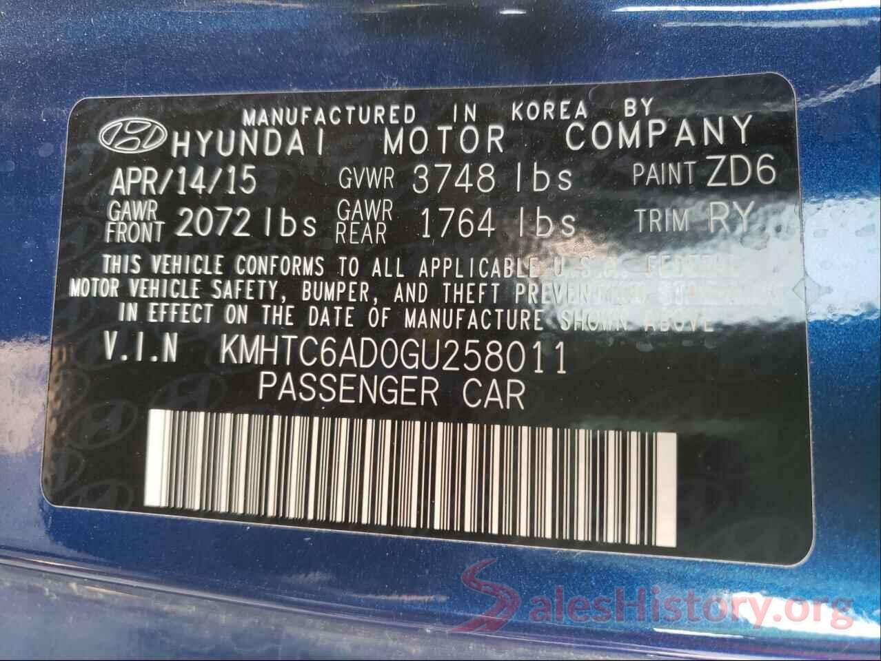 KMHTC6AD0GU258011 2016 HYUNDAI VELOSTER