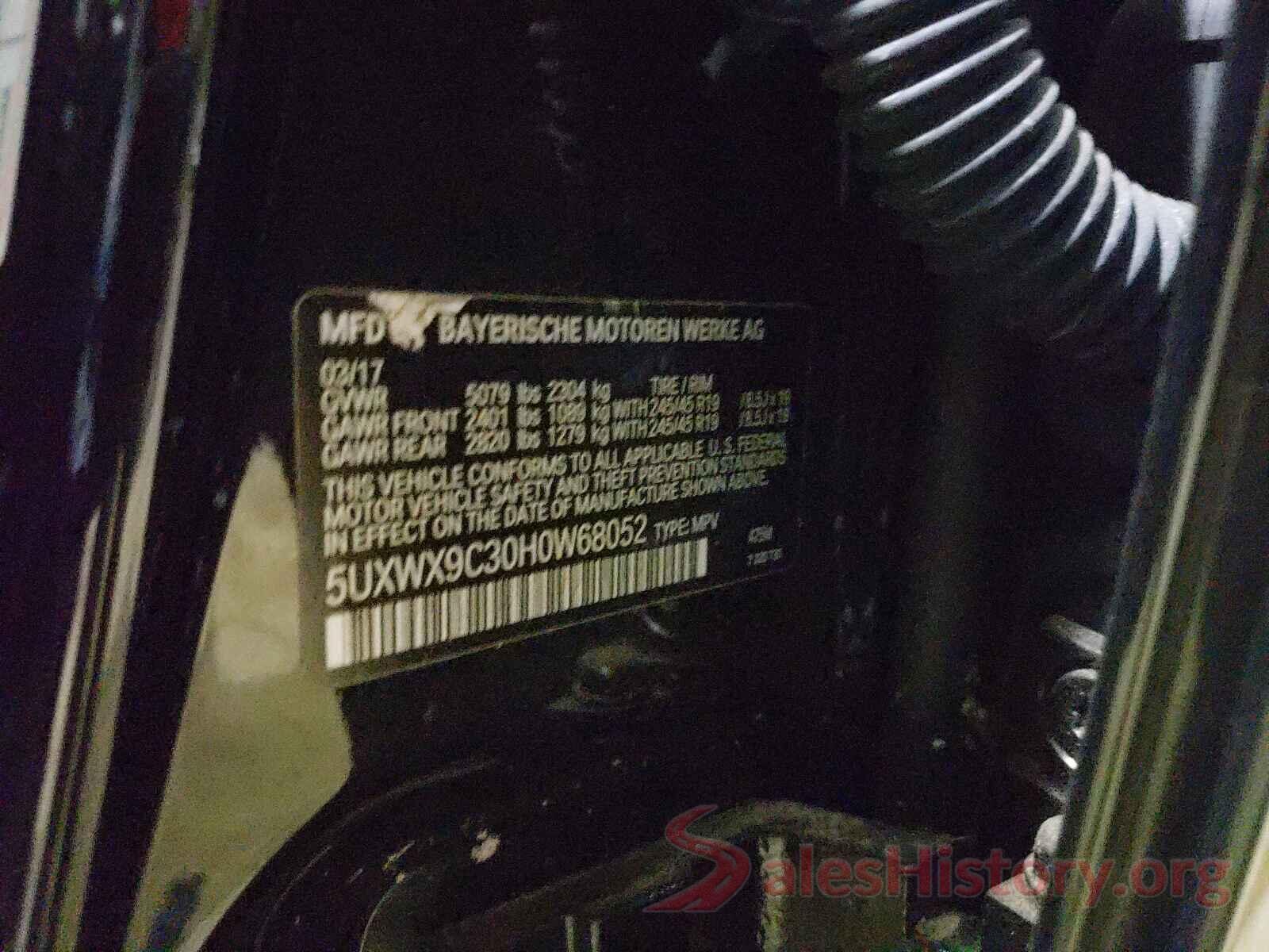 5UXWX9C30H0W68052 2017 BMW X3