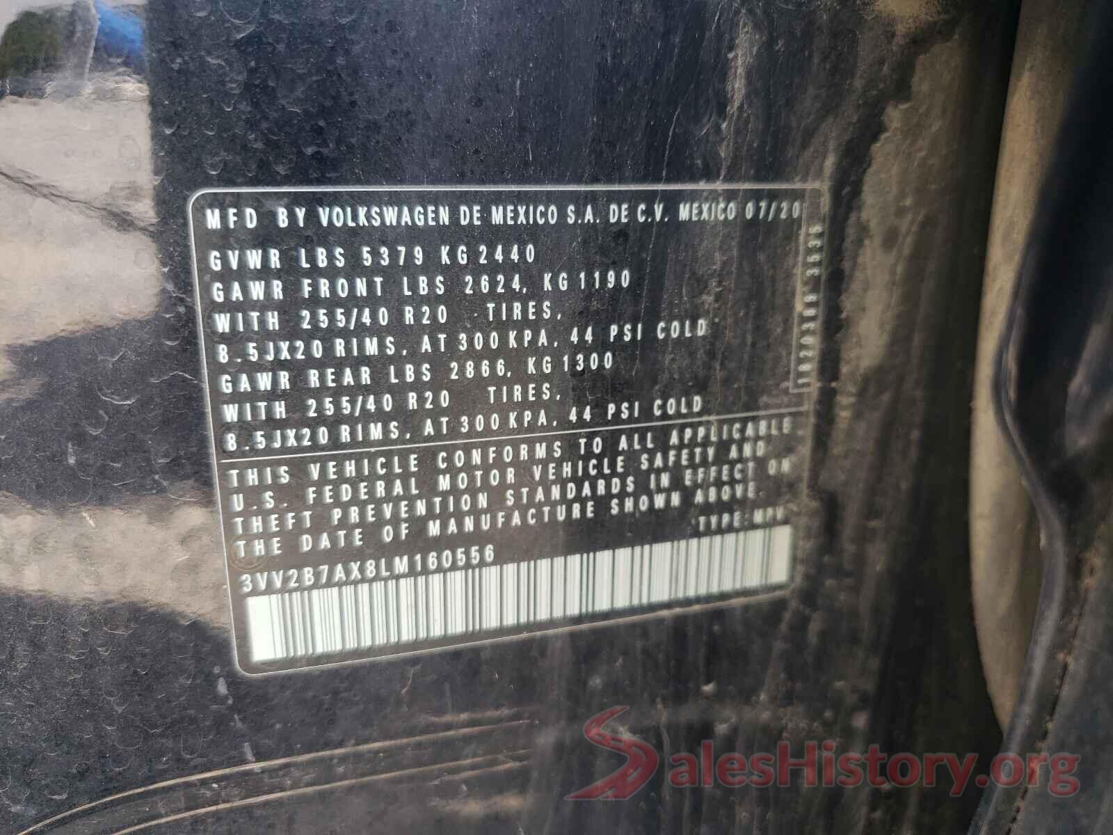 3VV2B7AX8LM160556 2020 VOLKSWAGEN TIGUAN