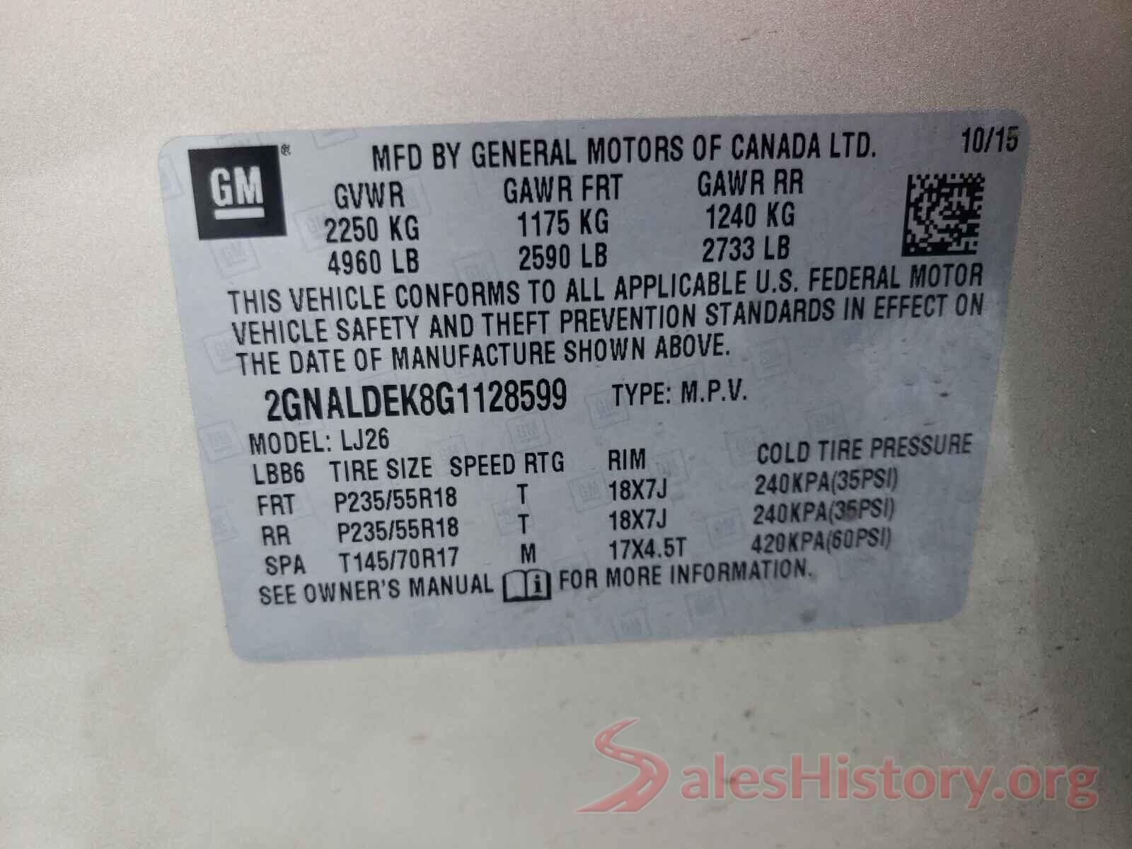 2GNALDEK8G1128599 2016 CHEVROLET EQUINOX