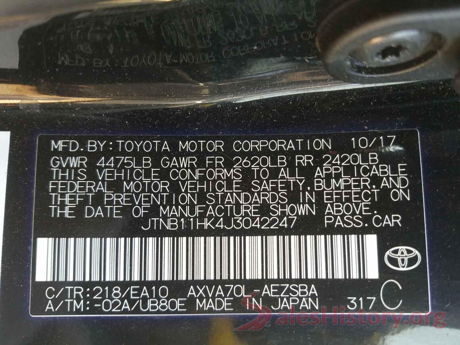 JTNB11HK4J3042247 2018 TOYOTA CAMRY