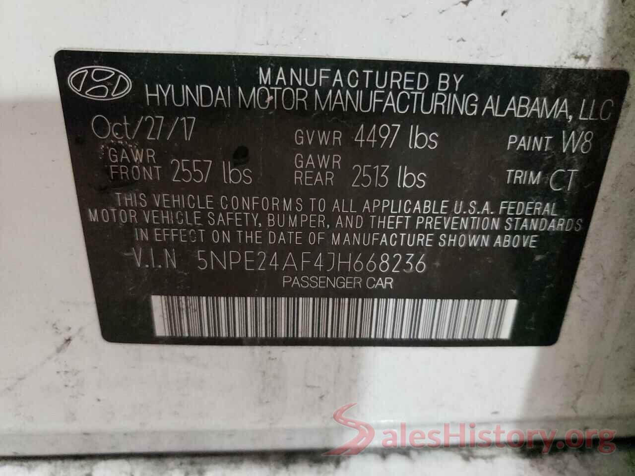 5NPE24AF4JH668236 2018 HYUNDAI SONATA