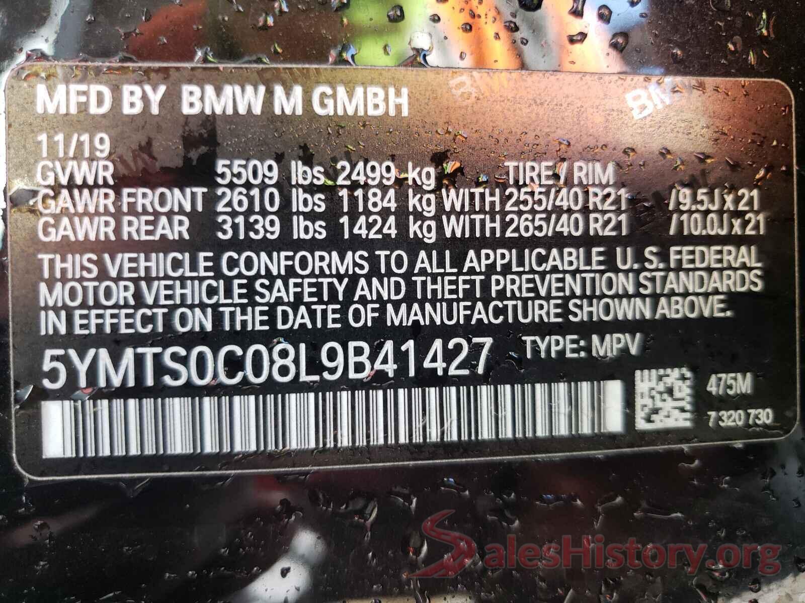 5YMTS0C08L9B41427 2020 BMW X3