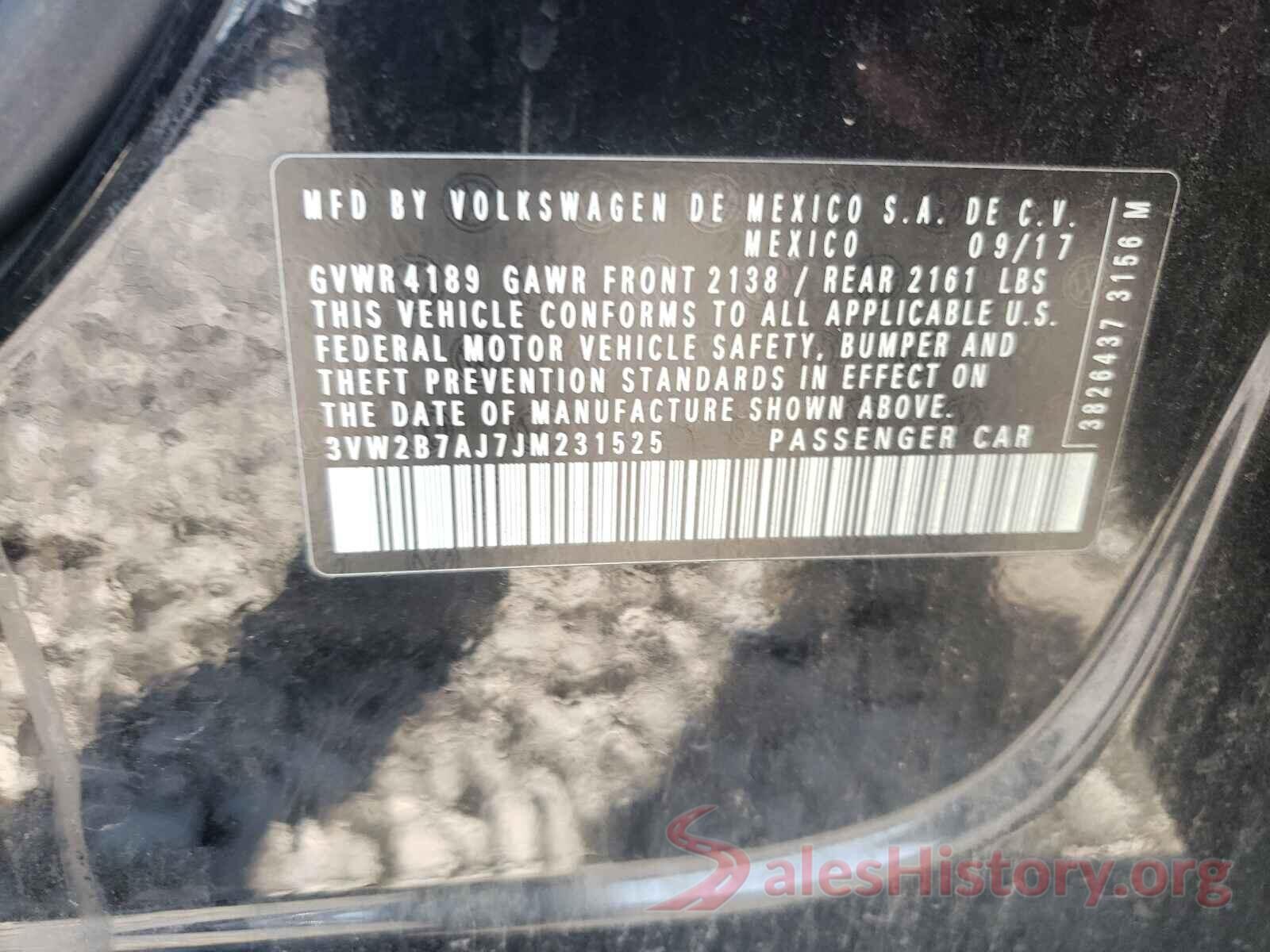 3VW2B7AJ7JM231525 2018 VOLKSWAGEN JETTA