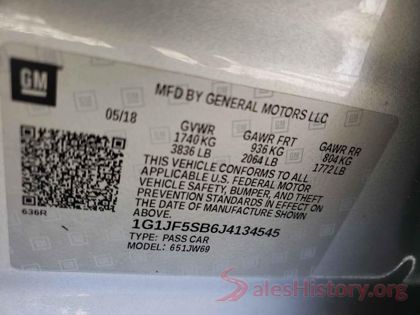 1G1JF5SB6J4134545 2018 CHEVROLET SONIC