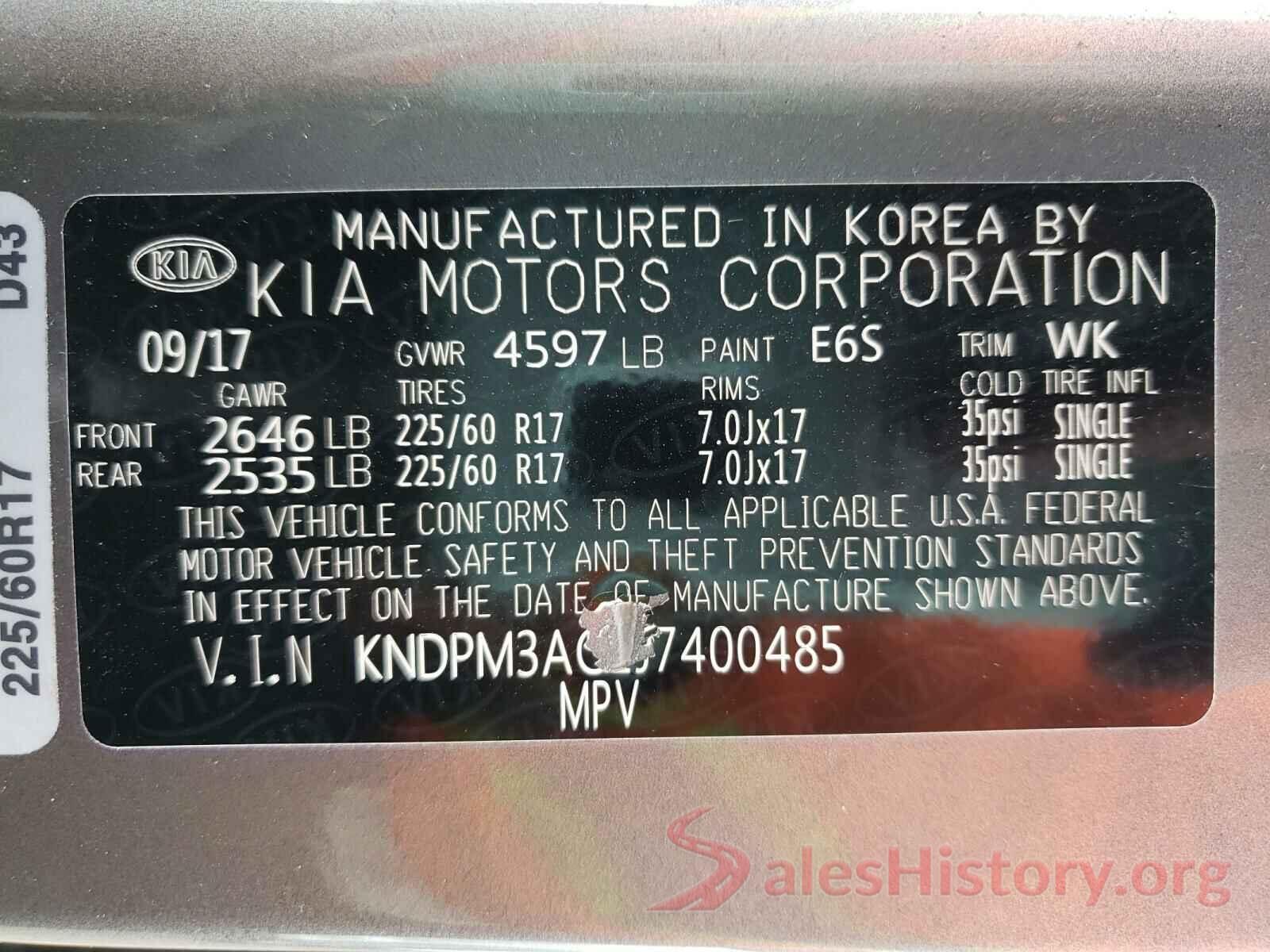 KNDPM3AC2J7400485 2018 KIA SPORTAGE