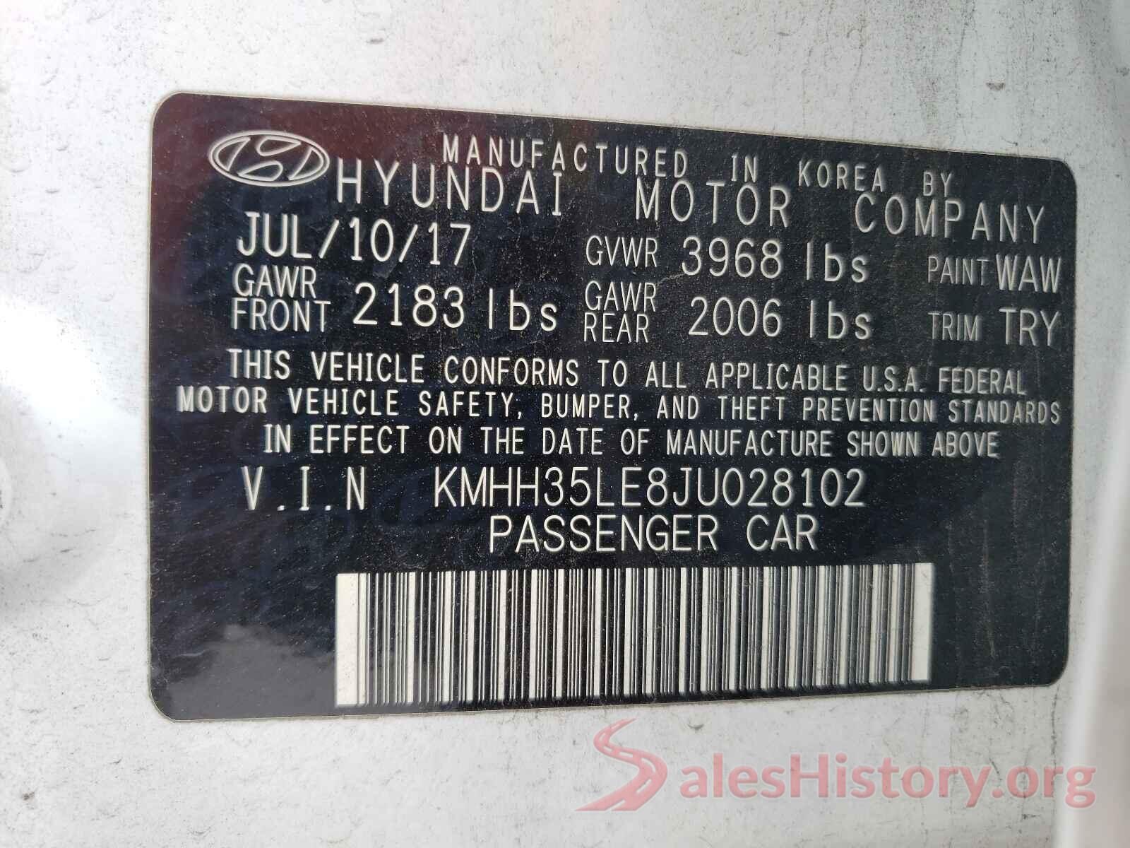 KMHH35LE8JU028102 2018 HYUNDAI ELANTRA