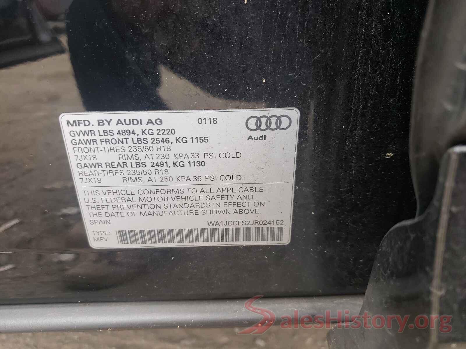 WA1JCCFS2JR024152 2018 AUDI Q3