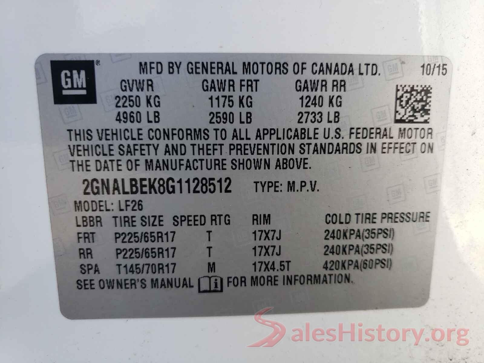 2GNALBEK8G1128512 2016 CHEVROLET EQUINOX