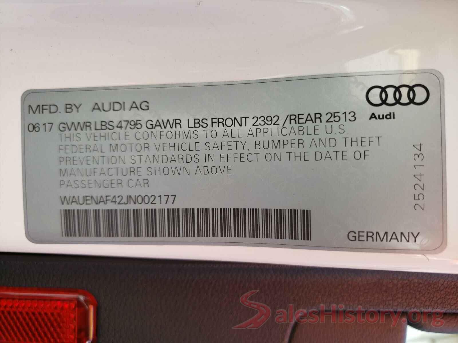 WAUENAF42JN002177 2018 AUDI A4