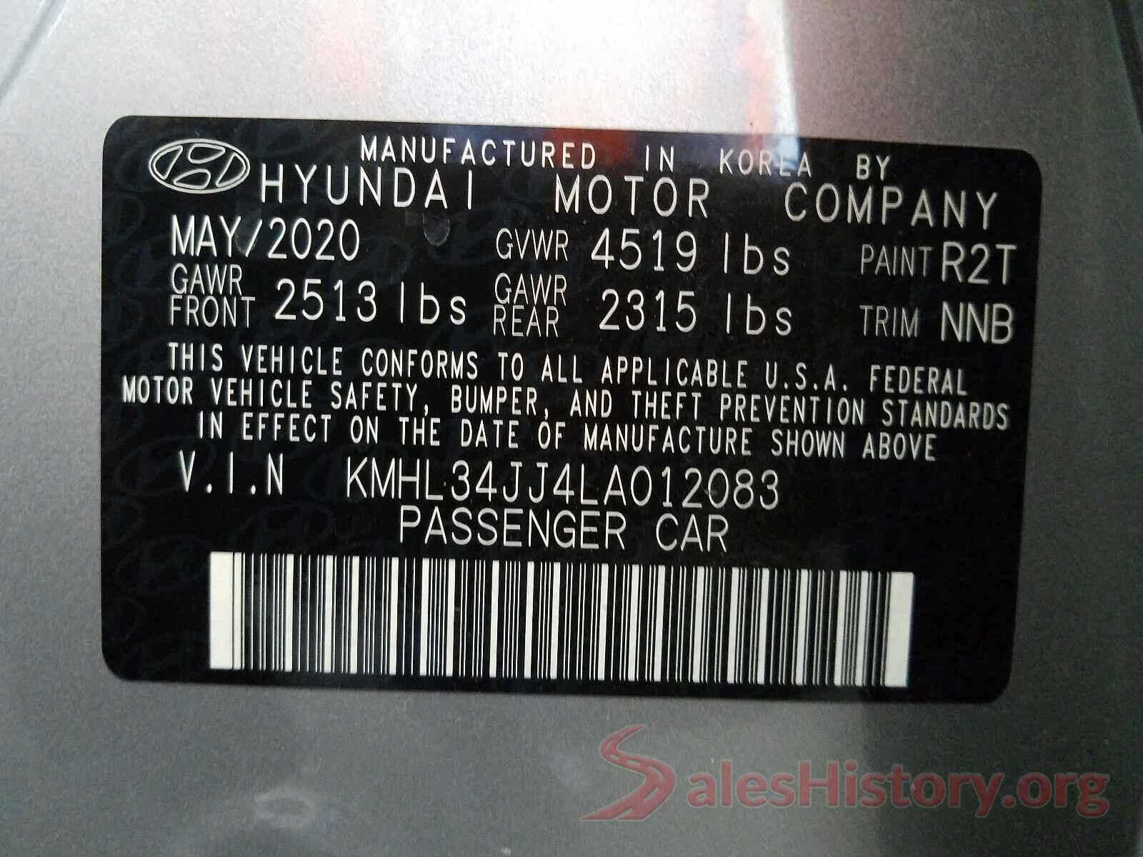 KMHL34JJ4LA012083 2020 HYUNDAI SONATA