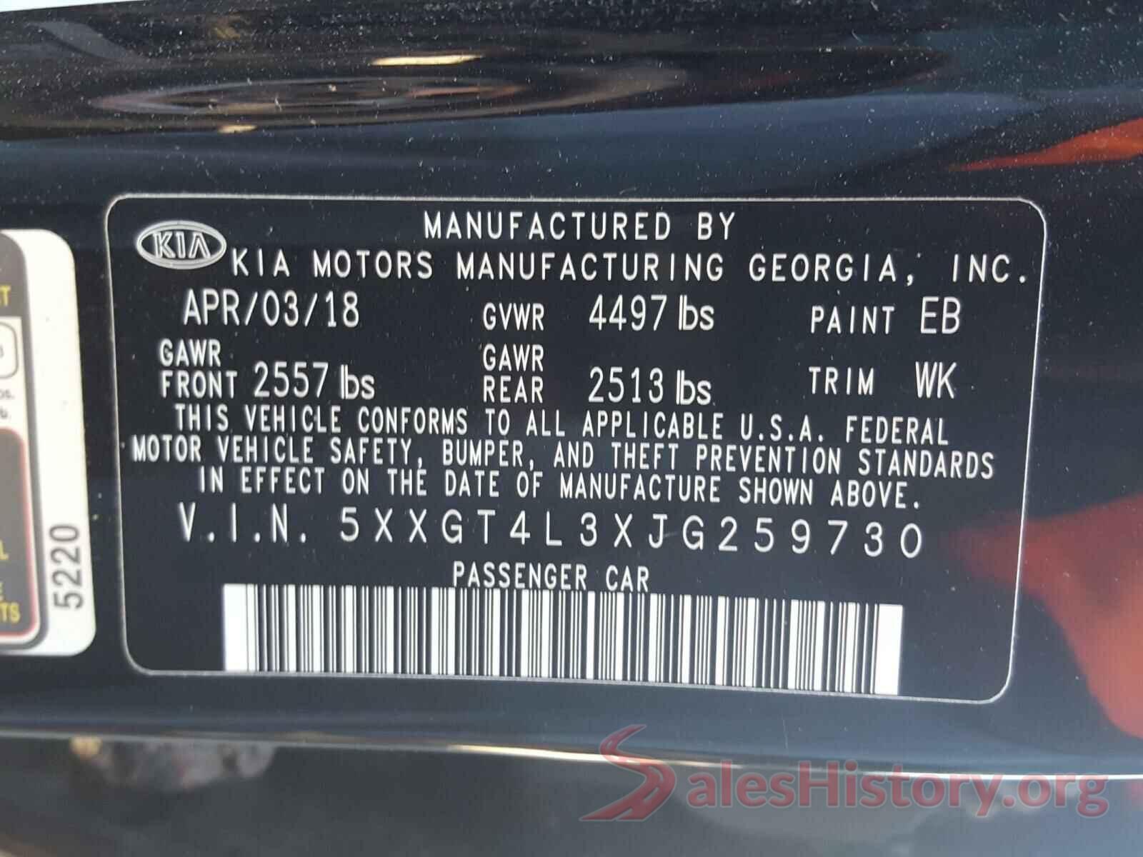 5XXGT4L3XJG259730 2018 KIA OPTIMA