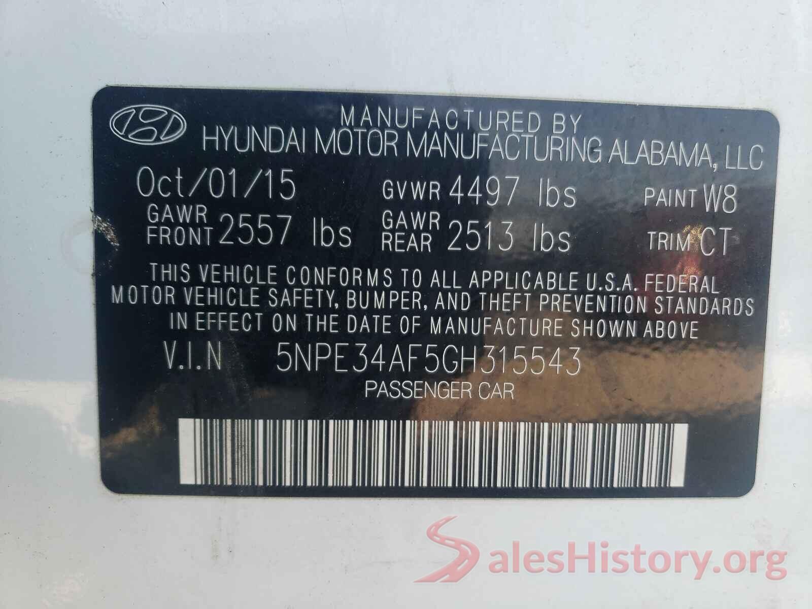 5NPE34AF5GH315543 2016 HYUNDAI SONATA