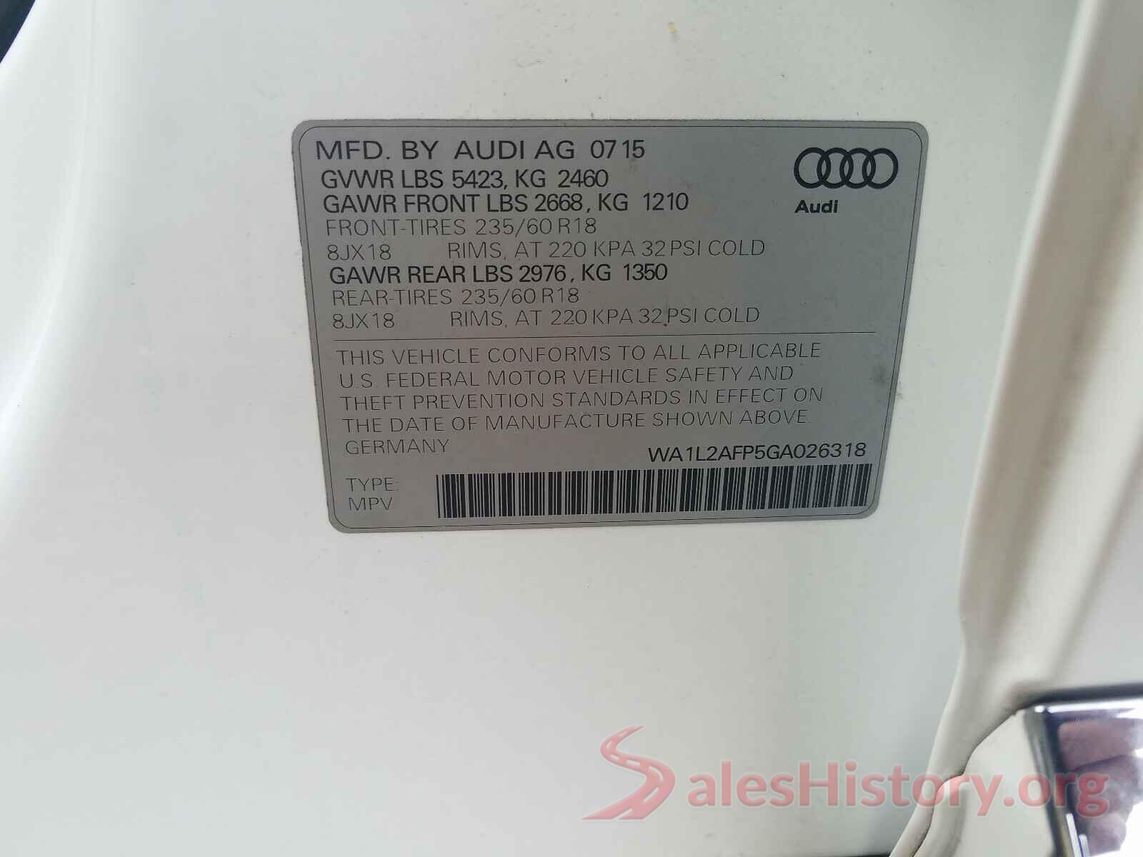 WA1L2AFP5GA026318 2016 AUDI Q5