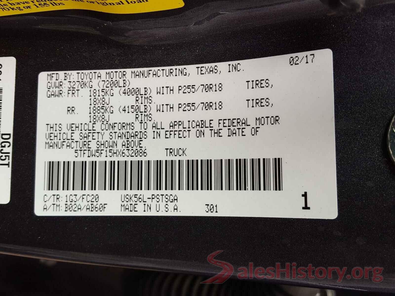 5TFDW5F15HX632086 2017 TOYOTA TUNDRA