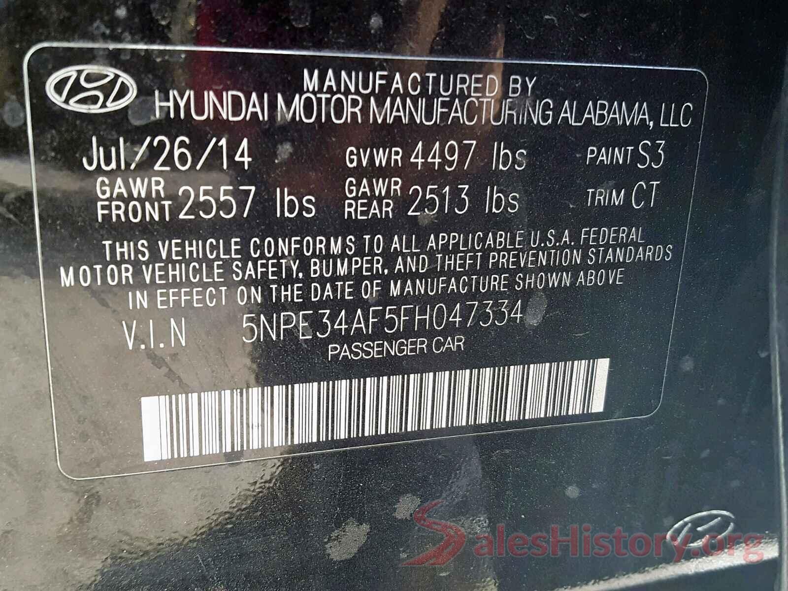 5NPE34AF5FH047334 2015 HYUNDAI SONATA