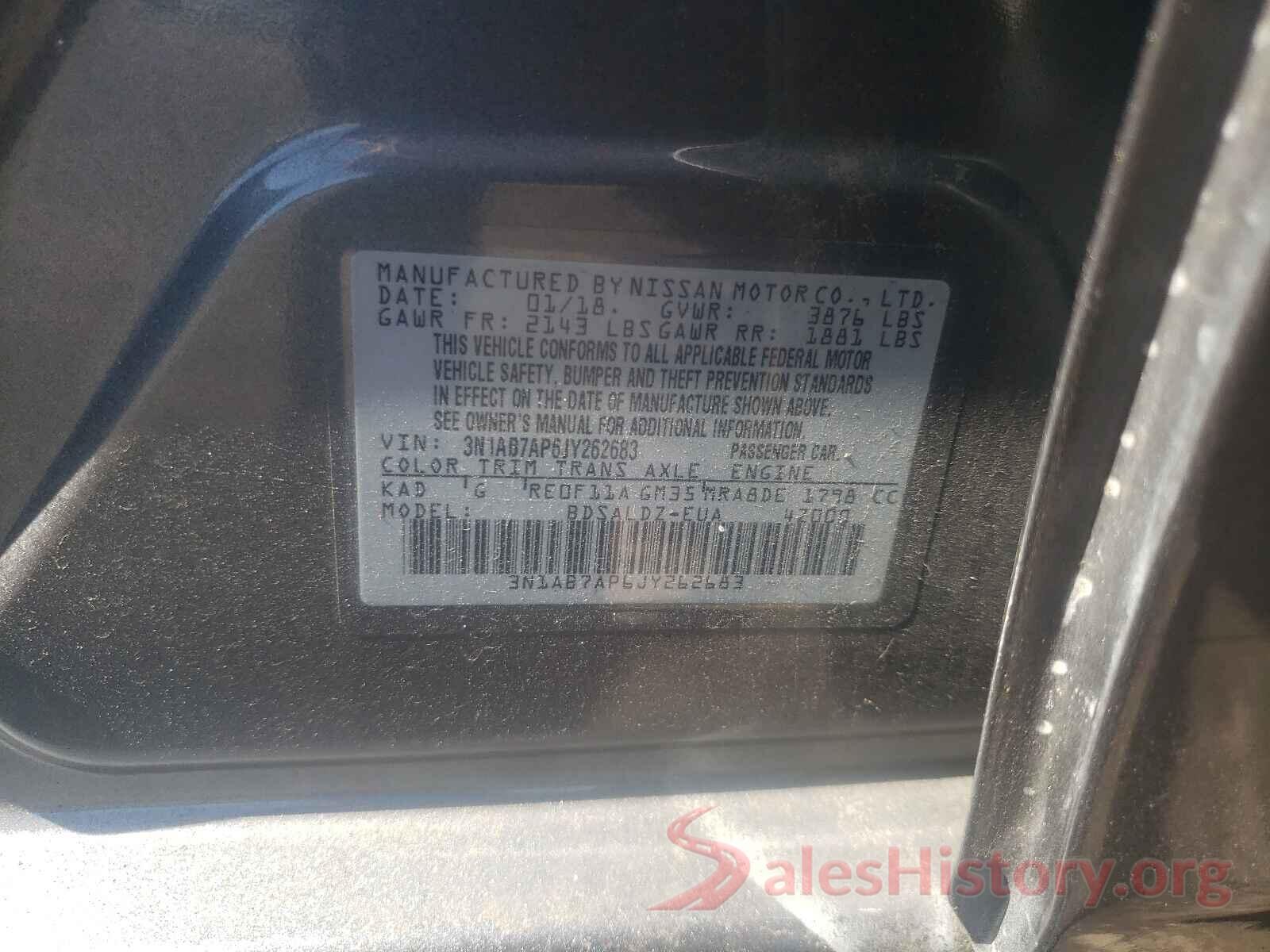 3N1AB7AP6JY262683 2018 NISSAN SENTRA