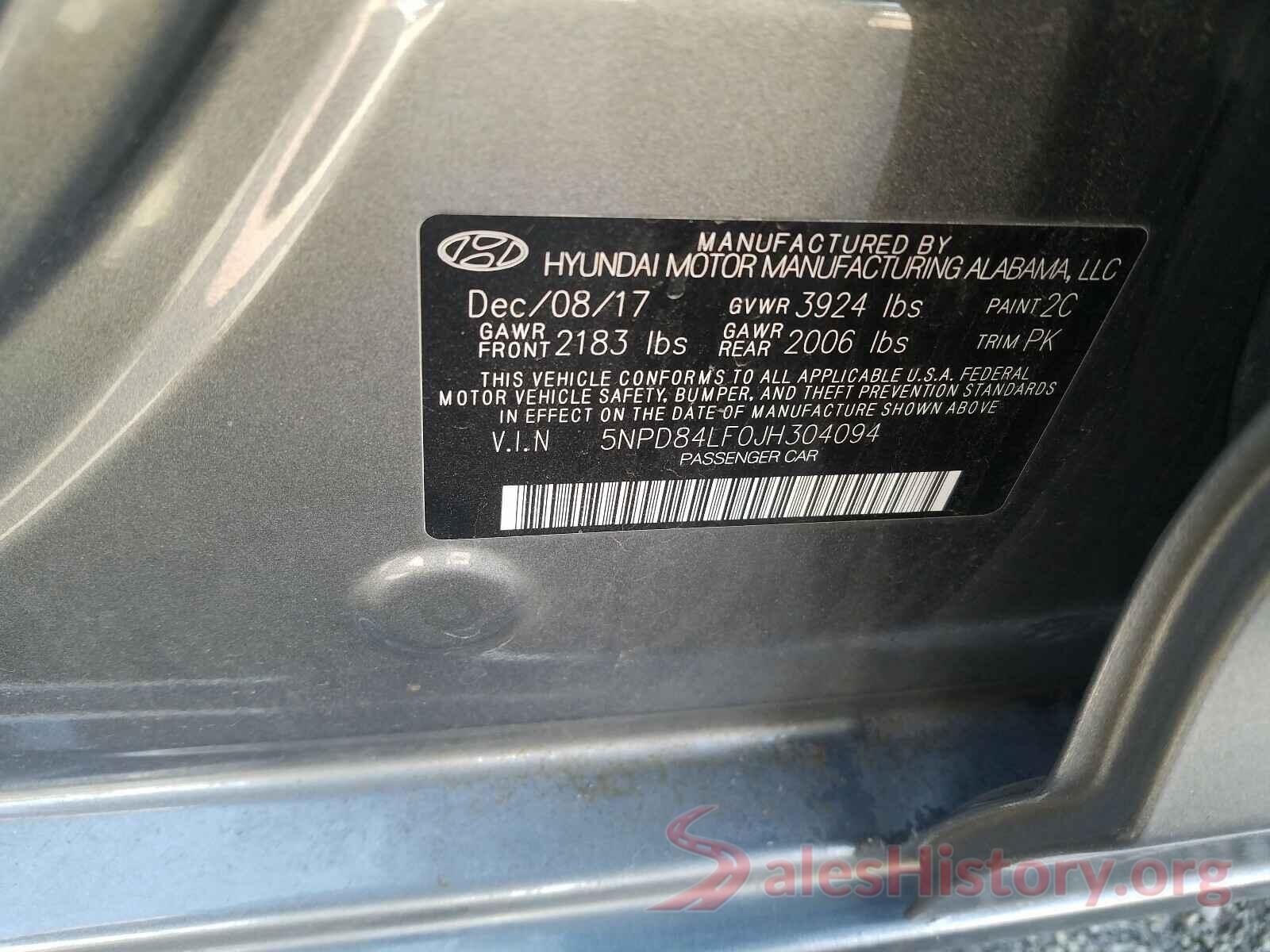 5NPD84LF0JH304094 2018 HYUNDAI ELANTRA