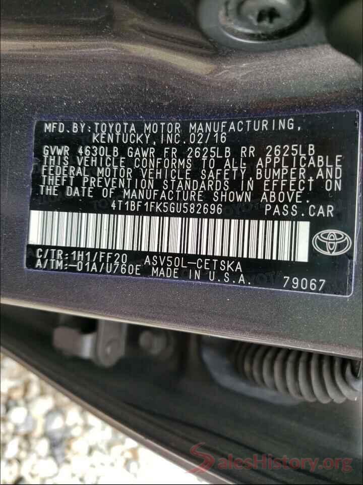 4T1BF1FK5GU582696 2016 TOYOTA CAMRY