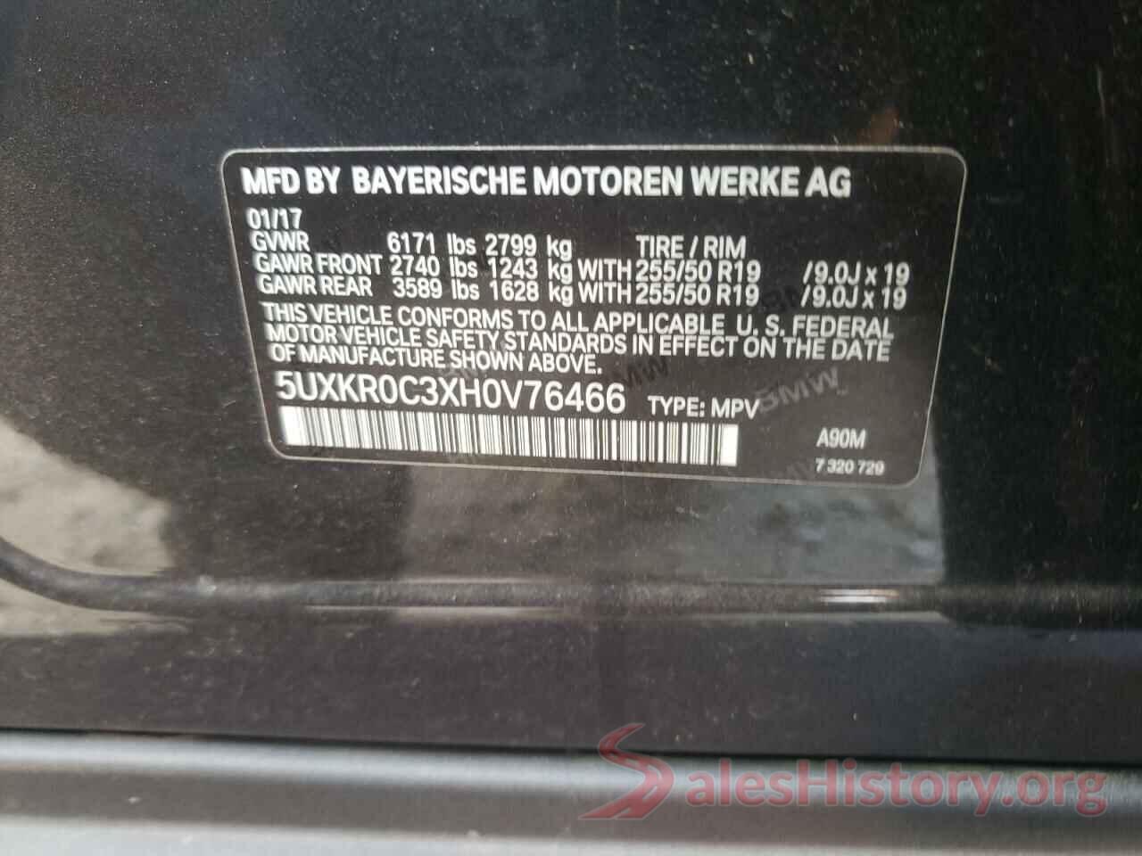 5UXKR0C3XH0V76466 2017 BMW X5