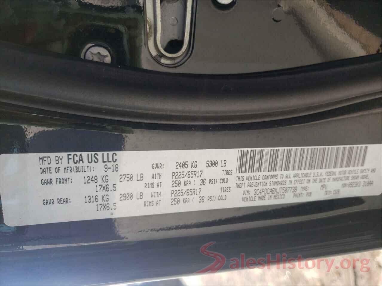 3C4PDCABXJT507738 2018 DODGE JOURNEY