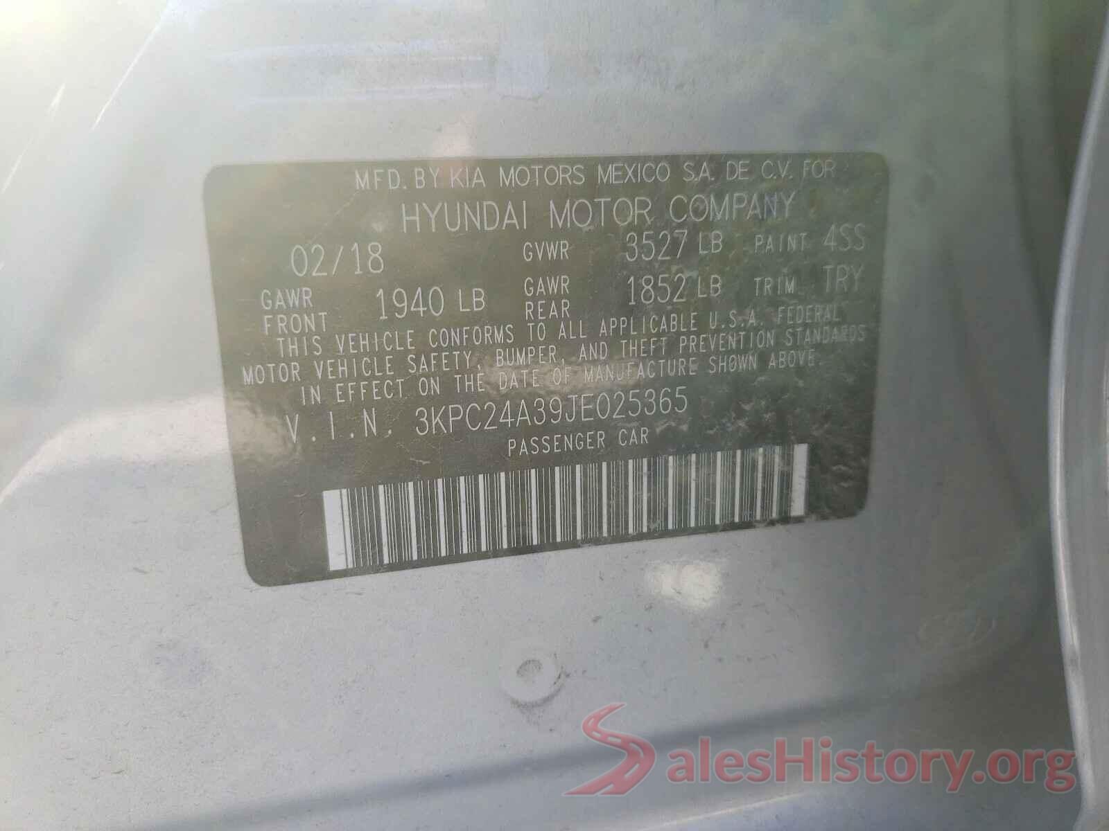 3KPC24A39JE025365 2018 HYUNDAI ACCENT