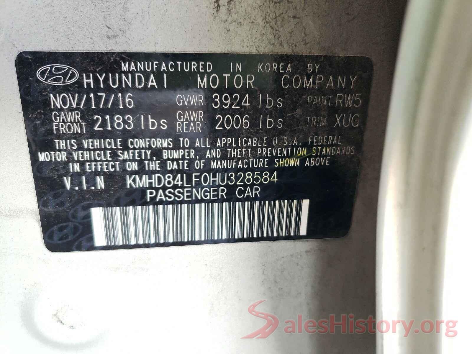 KMHD84LF0HU328584 2017 HYUNDAI ELANTRA