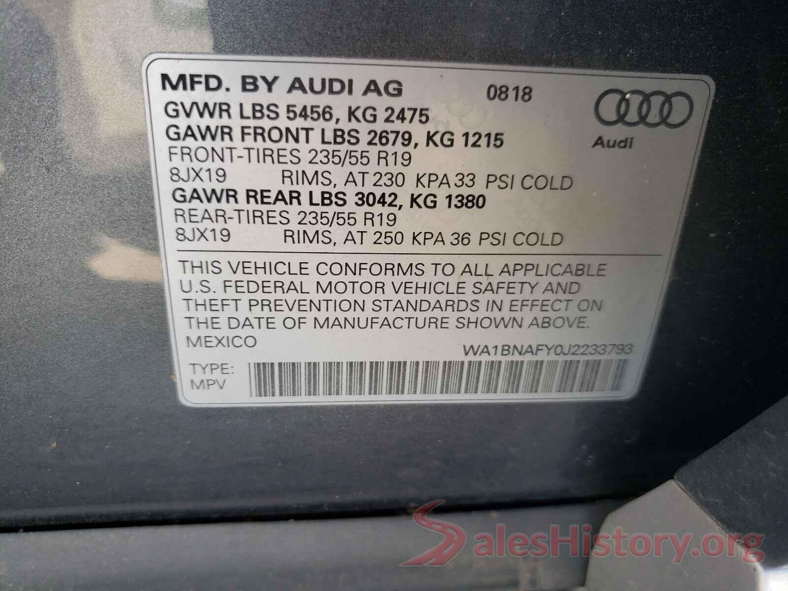 WA1BNAFY0J2233793 2018 AUDI Q5