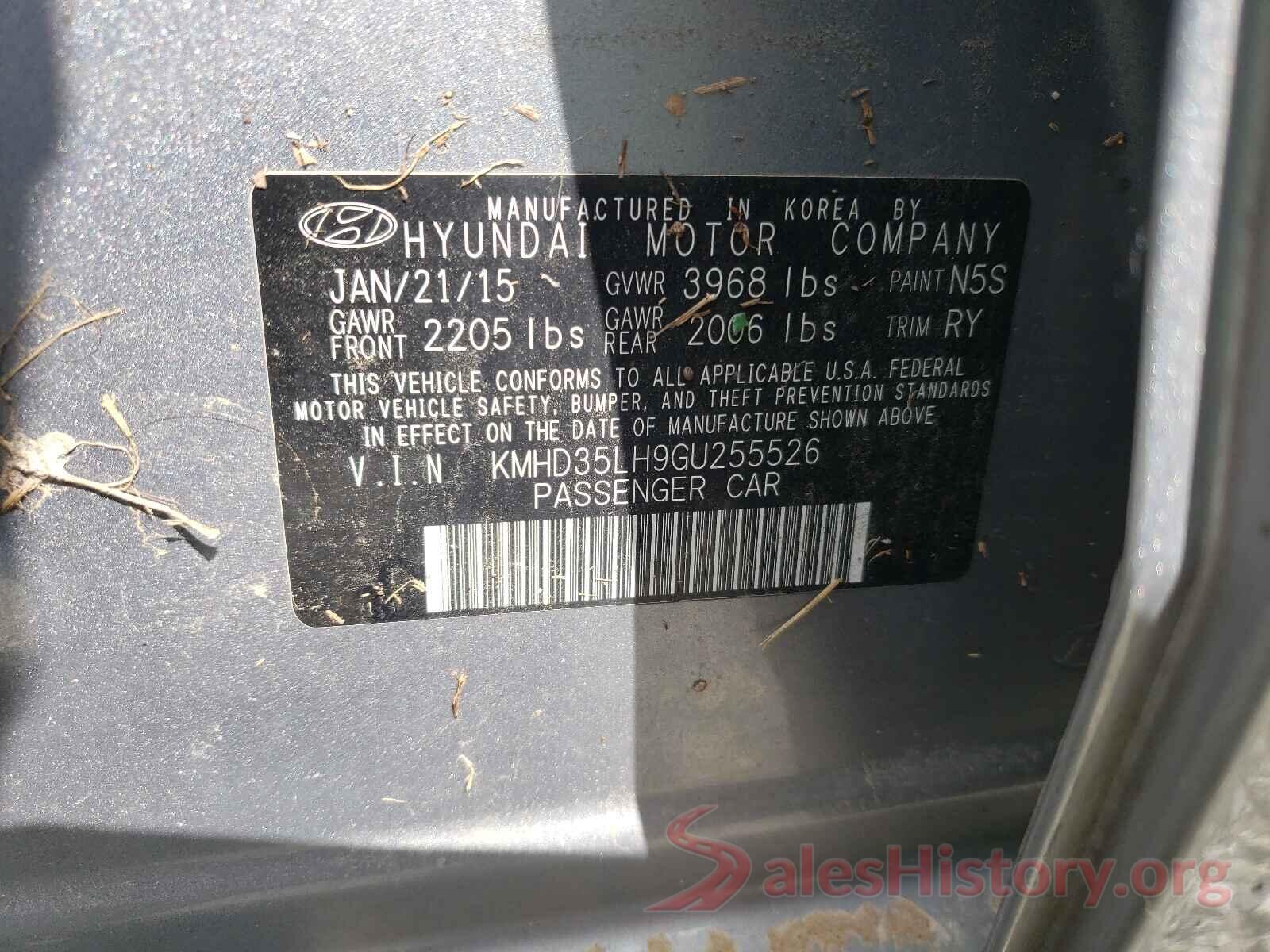 KMHD35LH9GU255526 2016 HYUNDAI ELANTRA