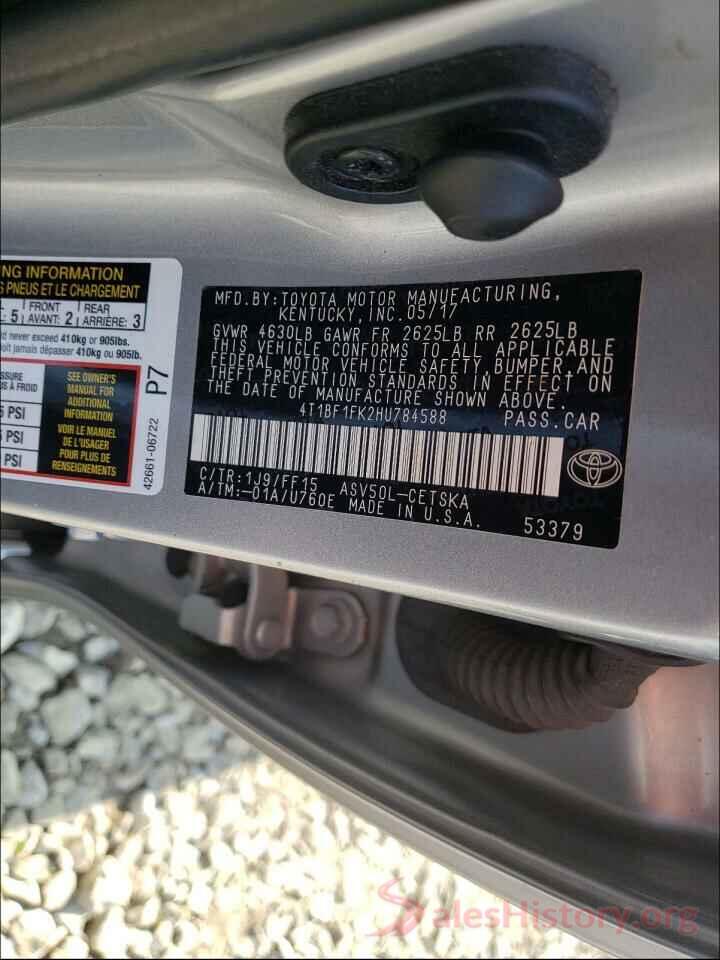 4T1BF1FK2HU784588 2017 TOYOTA CAMRY