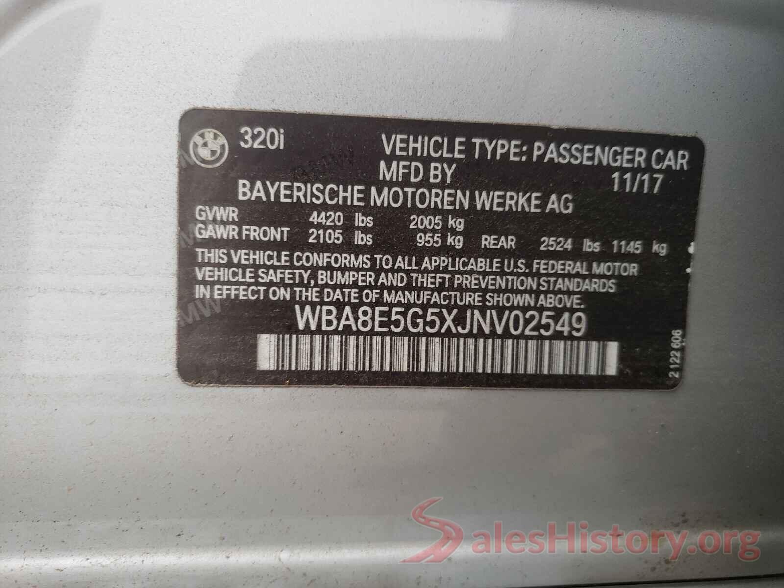 WBA8E5G5XJNV02549 2018 BMW 3 SERIES