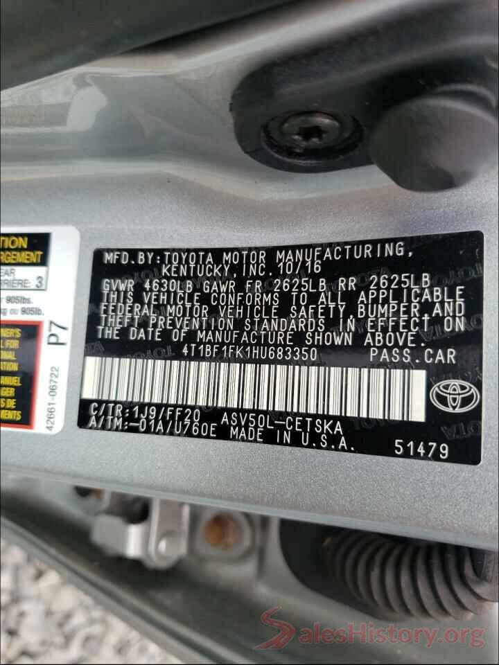 4T1BF1FK1HU683350 2017 TOYOTA CAMRY