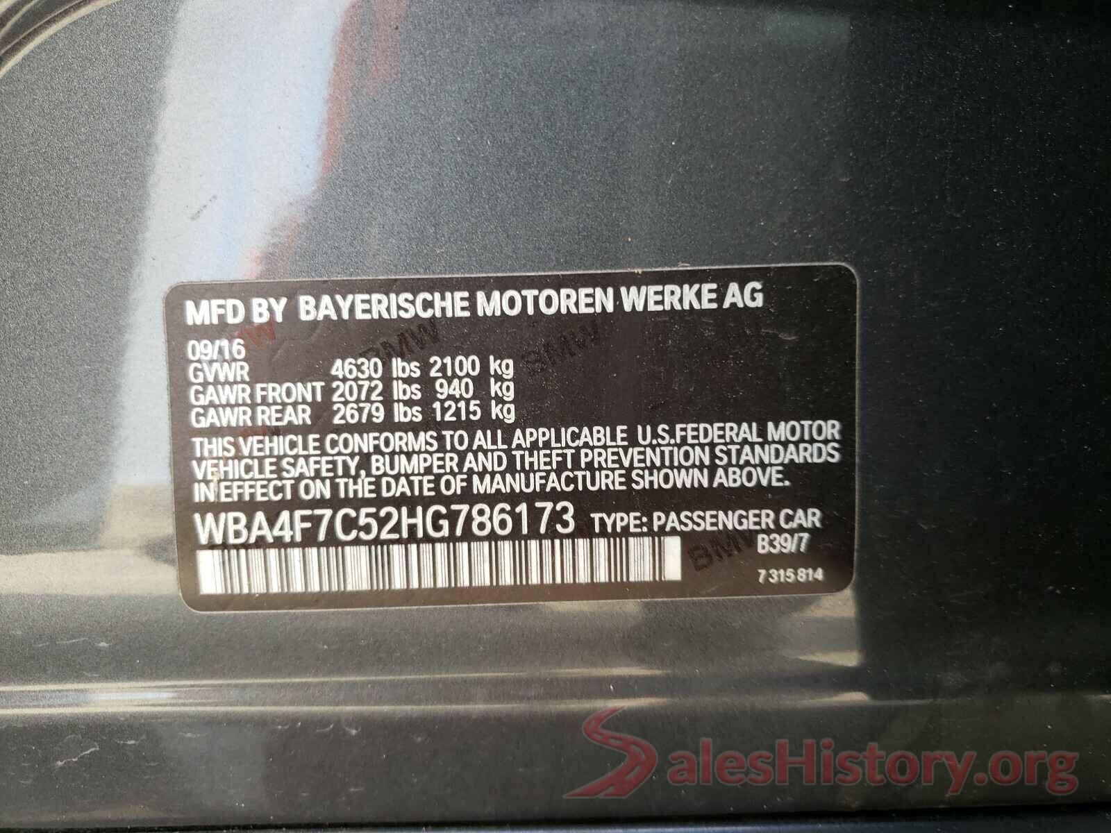 WBA4F7C52HG786173 2017 BMW 4 SERIES