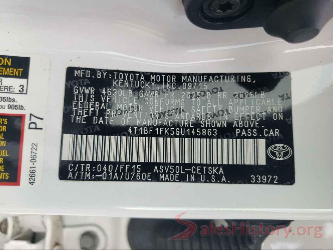 4T1BF1FK5GU145863 2016 TOYOTA CAMRY