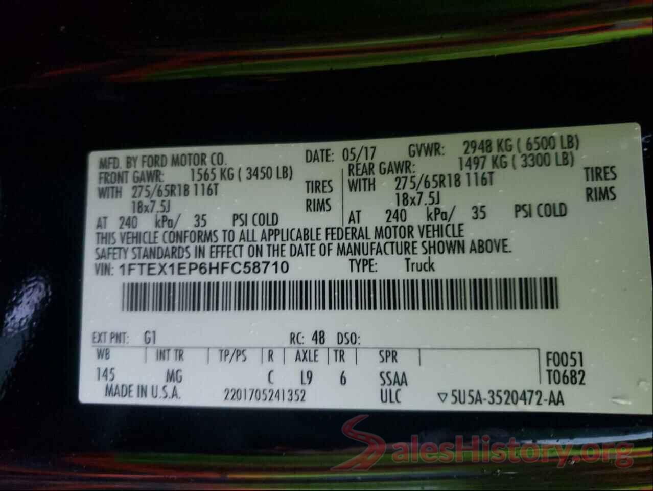 1FTEX1EP6HFC58710 2017 FORD F-150