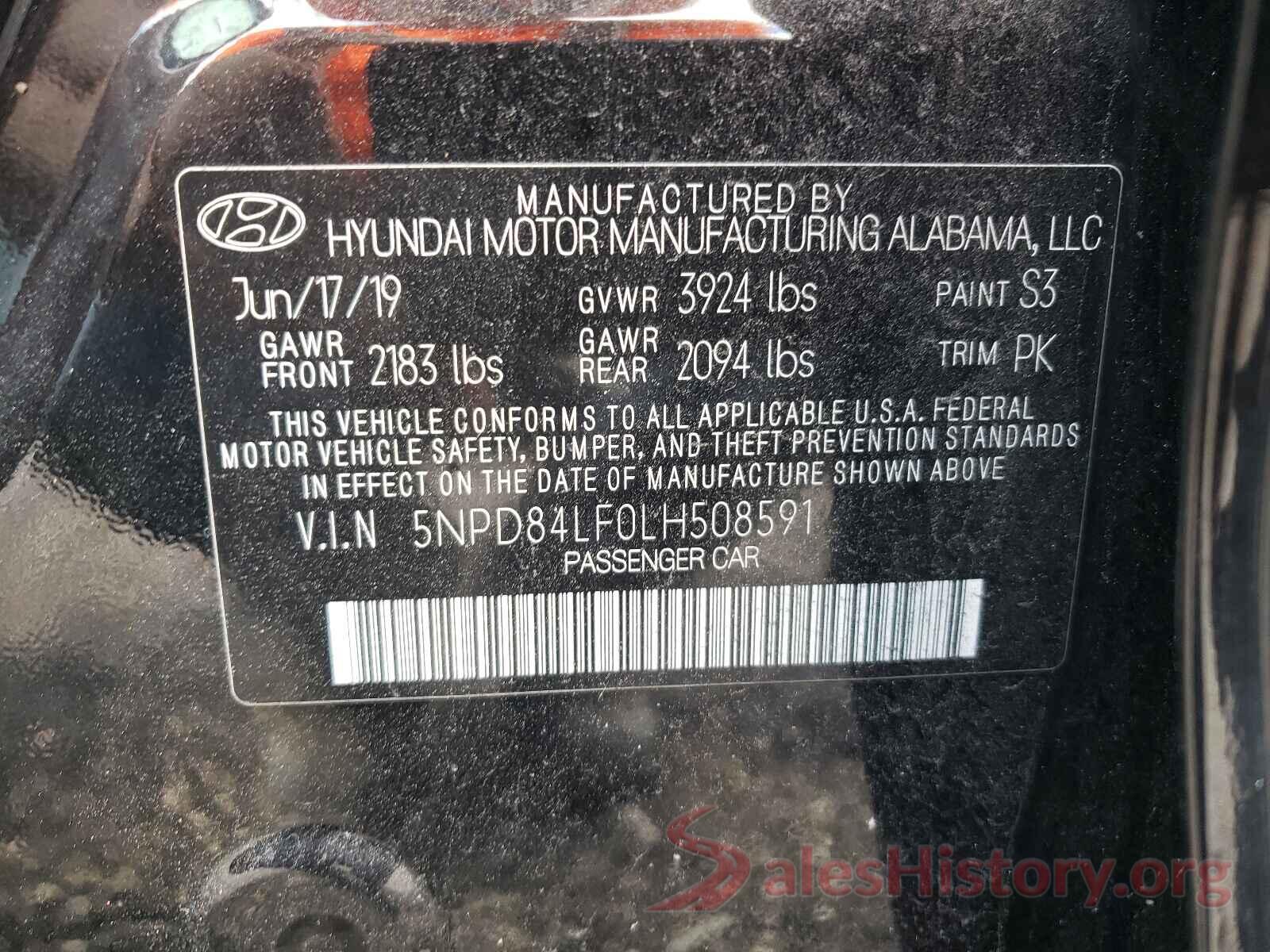 5NPD84LF0LH508591 2020 HYUNDAI ELANTRA