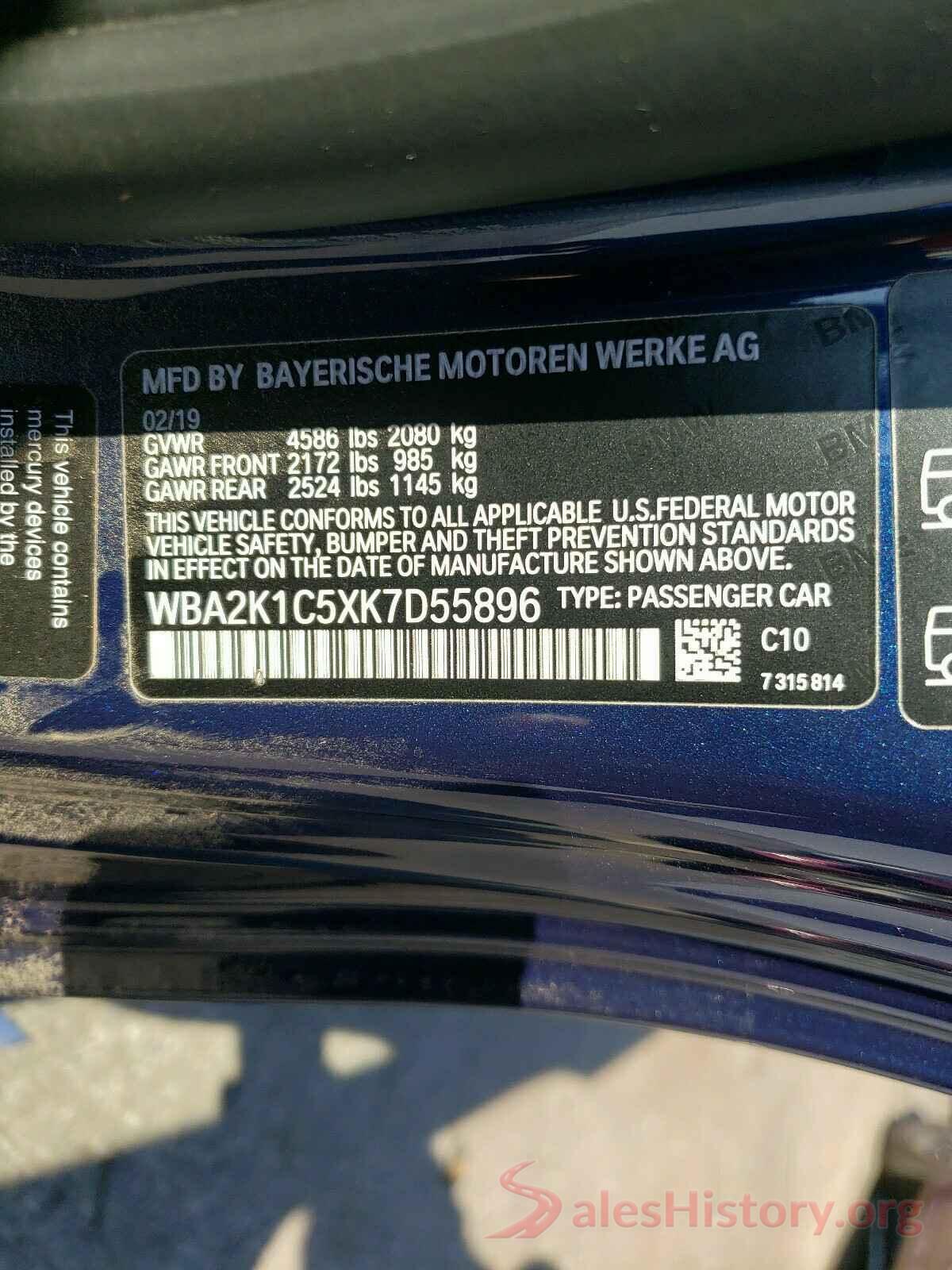 WBA2K1C5XK7D55896 2019 BMW 2 SERIES