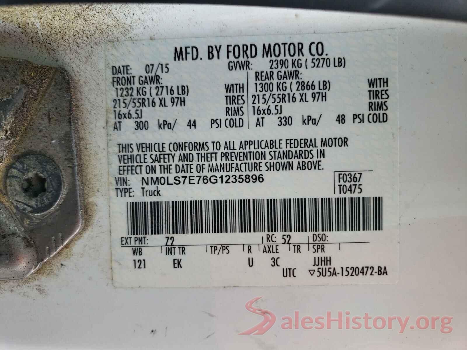 NM0LS7E76G1235896 2016 FORD TRANSIT CO