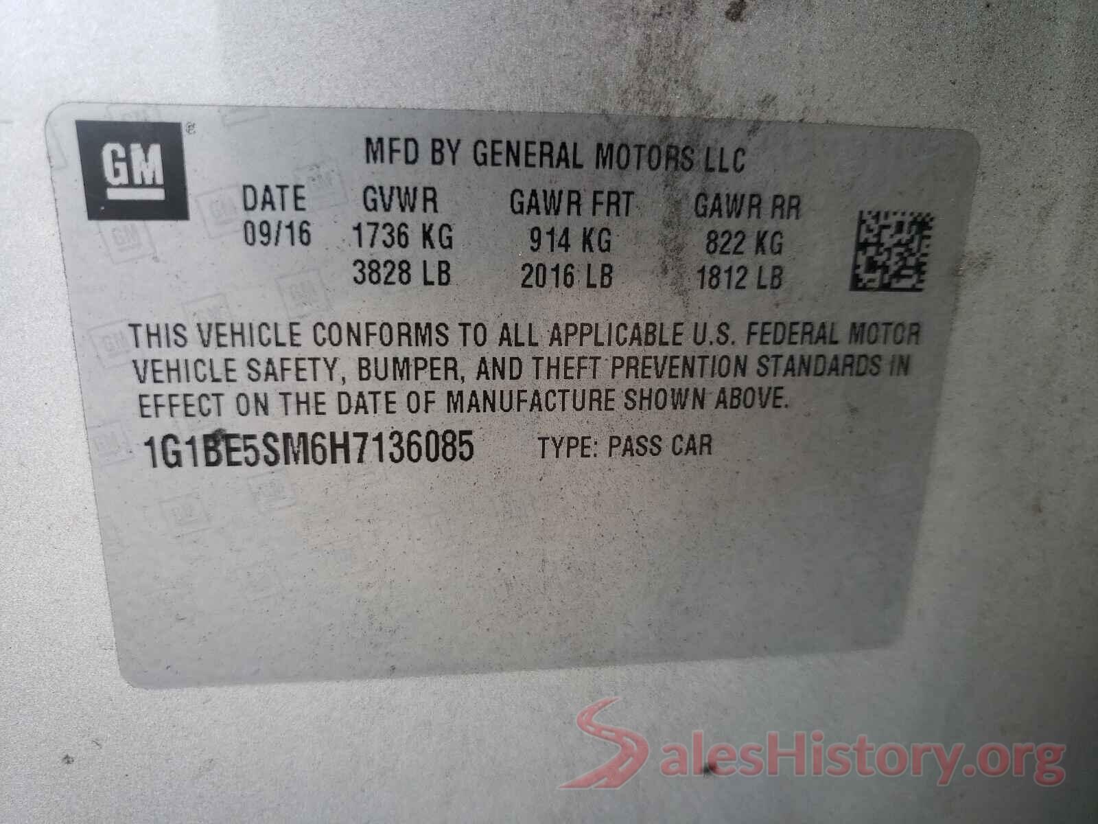 1G1BE5SM6H7136085 2017 CHEVROLET CRUZE