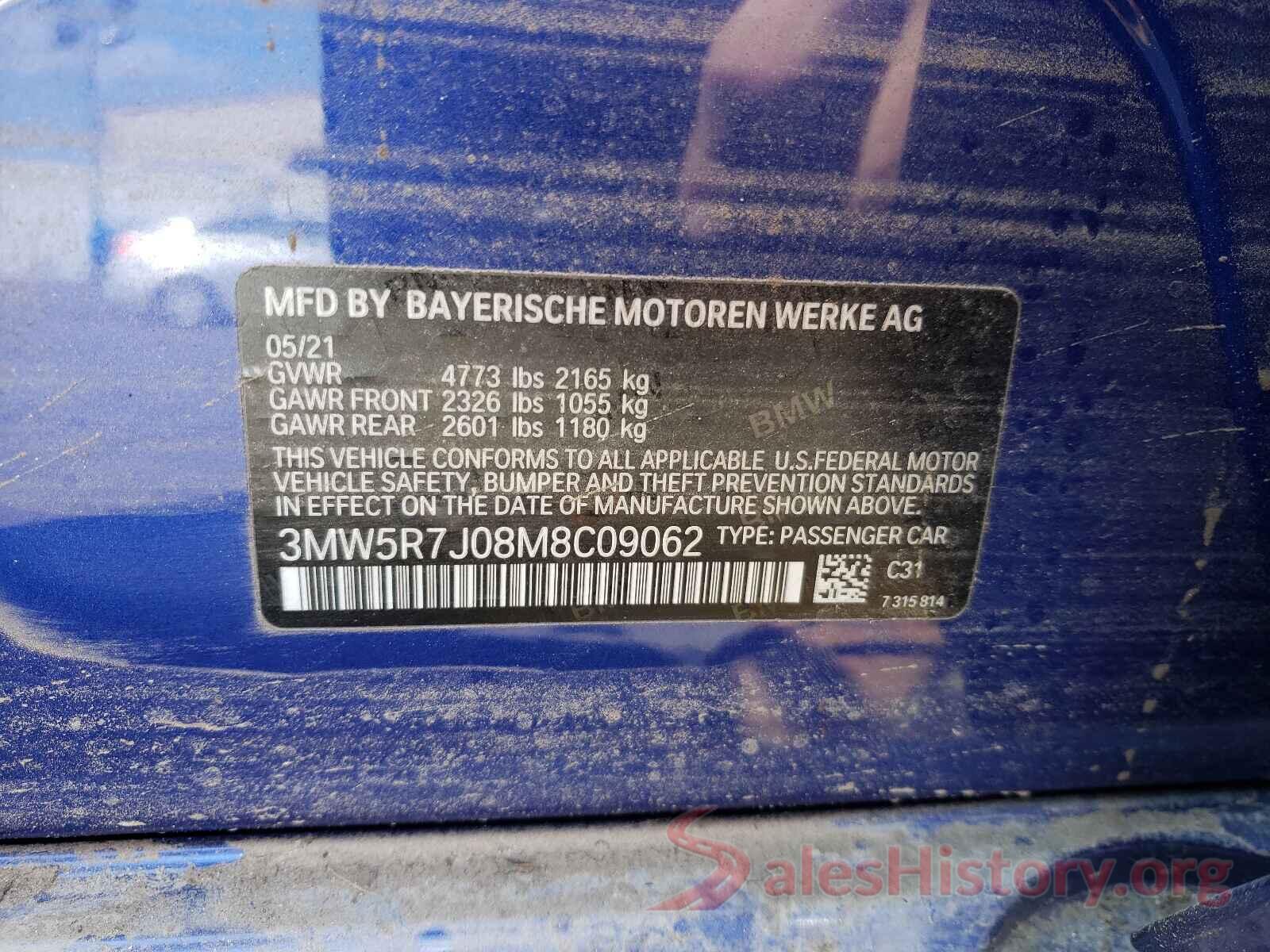 3MW5R7J08M8C09062 2021 BMW 3 SERIES