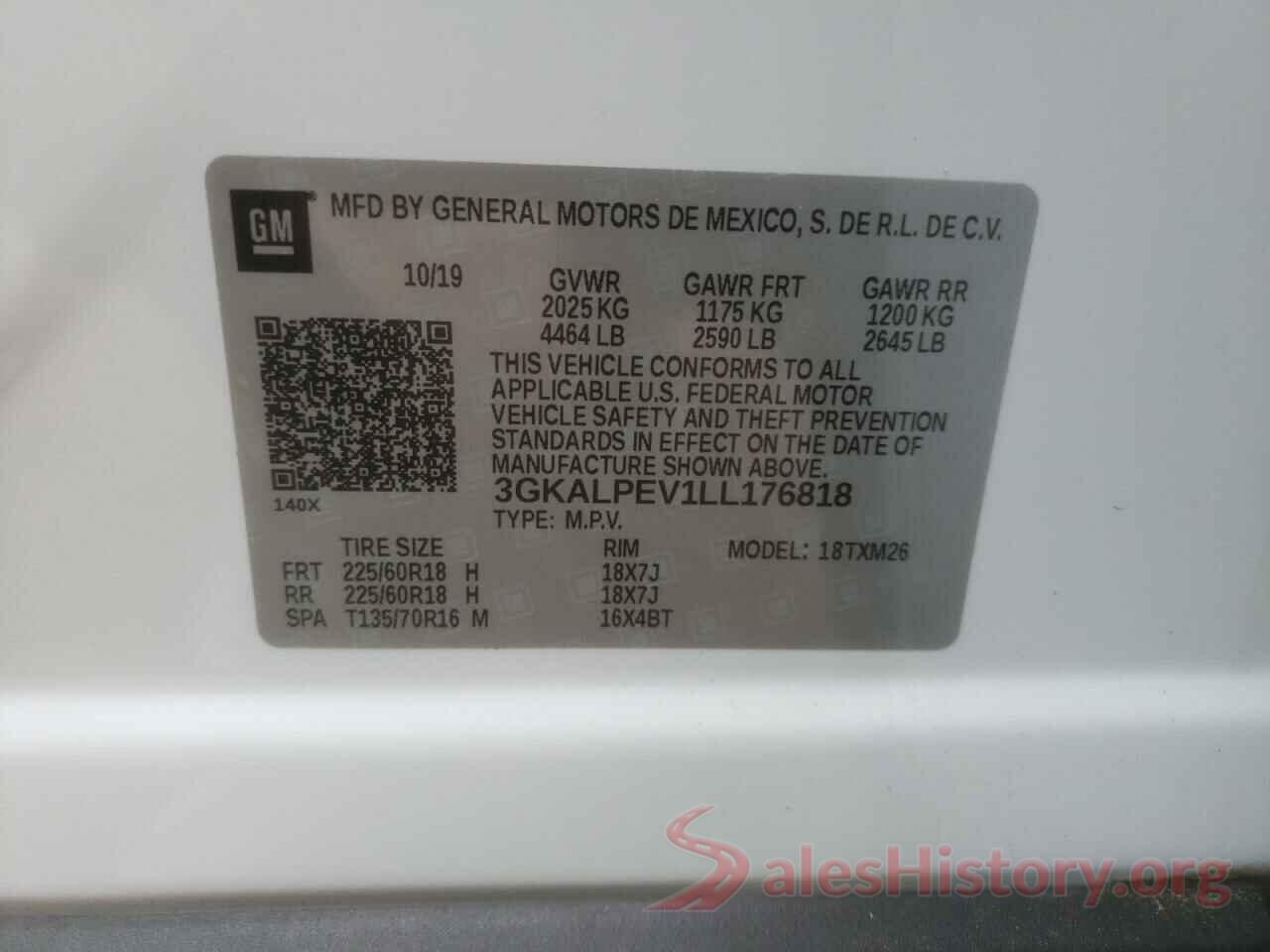 3GKALPEV1LL176818 2020 GMC TERRAIN