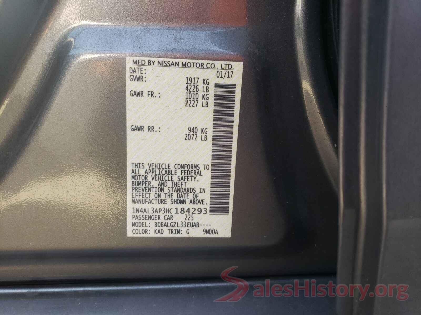 1N4AL3AP3HC184293 2017 NISSAN ALTIMA