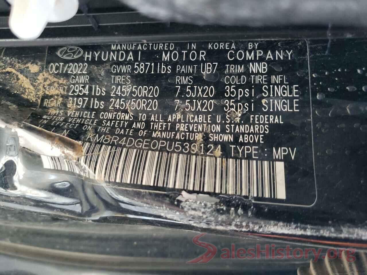 KM8R4DGE0PU539124 2023 HYUNDAI PALISADE